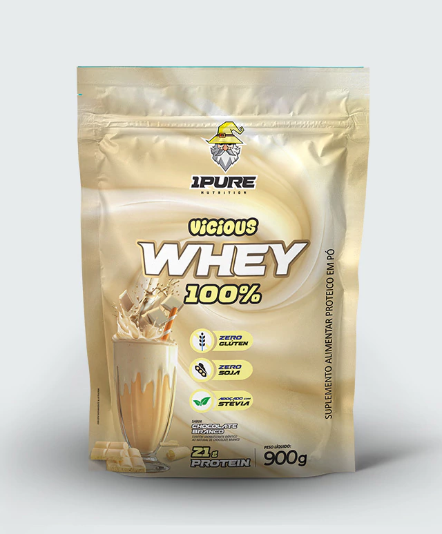 Vicious Whey Protein 100% Chocolate Branco 900g