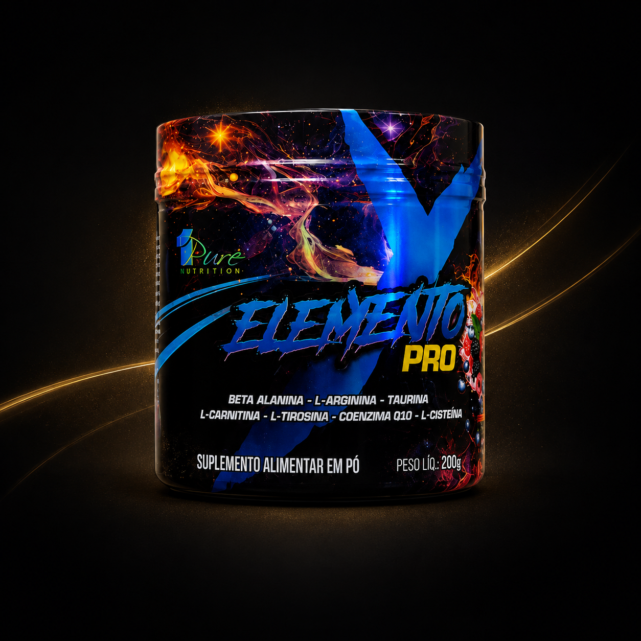 Pré-Treino Elemento X PRO 1Pure 200g | Frutas Vermelhas