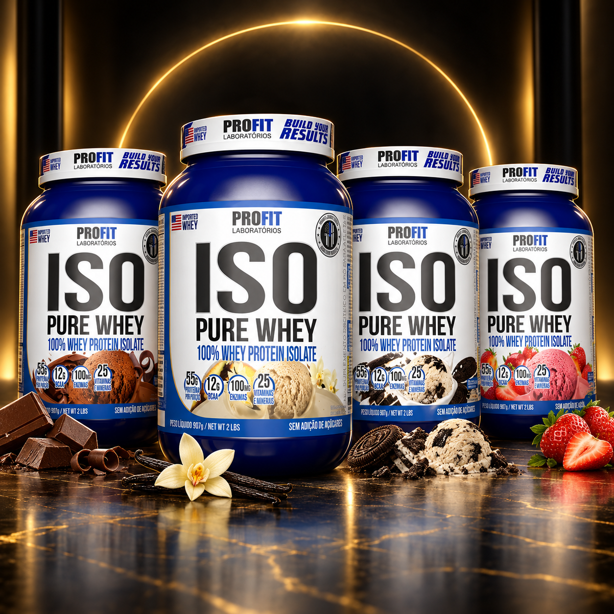 Iso Pure Whey ProFit 907g | Whey Protein Isolado – 55g de Proteína por Dose